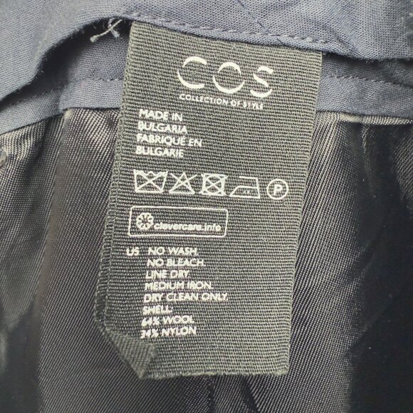 COS Wool Blend Tailored Navy Blue Ankle Pants Size 8 - Picture 3 of 6